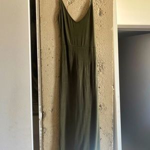 Olive Green backless dress